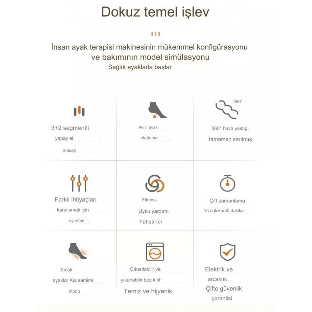 Ayak Masaj Aleti (foot Massager) Isı Zaman Air Ayarlı Masaj Aleti Ayak Topuk Taban Masaj Cihazı