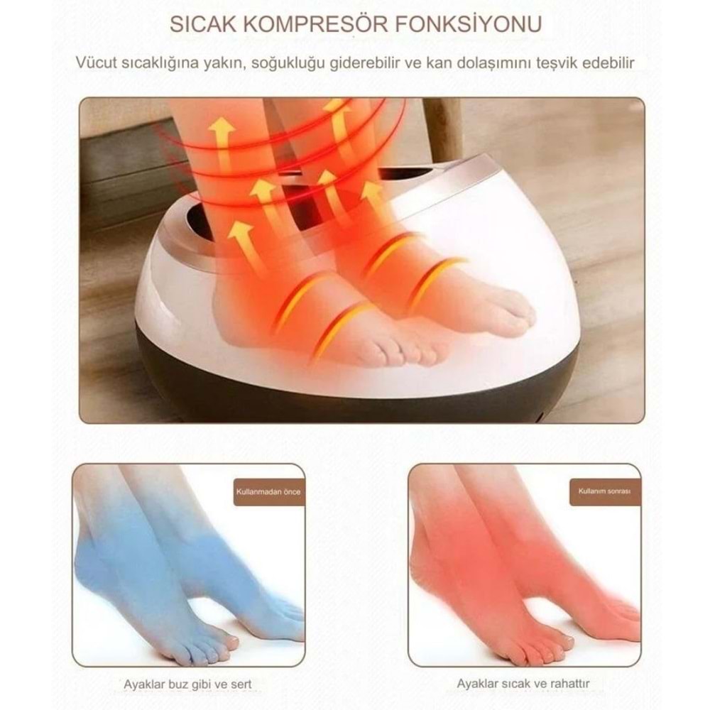 Ayak Masaj Aleti (foot Massager) Isı Zaman Air Ayarlı Masaj Aleti Ayak Topuk Taban Masaj Cihazı