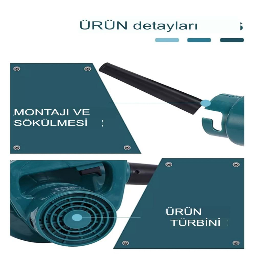 Bilgisayar Hava Kompresörü 650w Elektrikli Hava Üfleme Çekme Körüğü 650w Kompresör Körük Oto Araç Pc Temizleme