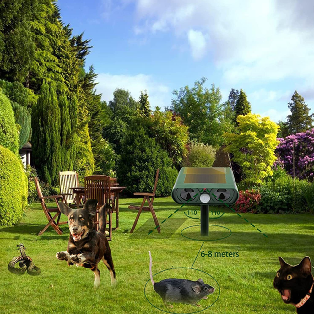 Ultrasonik Yabani Hayvan Engelleyici Uzaklaştırıcı Kaçırıcı Kedi,Köpek,Fare,Yılan,Akrep Hareket Sensörlü Tespitli Cihaz
